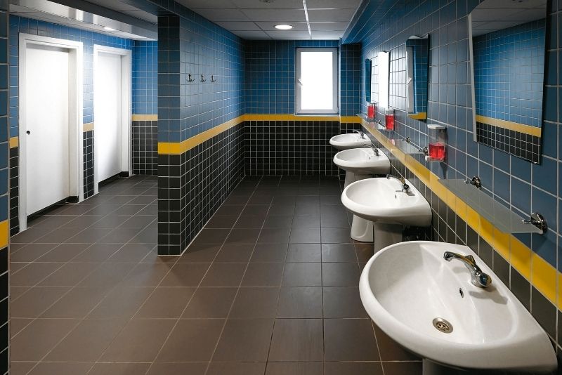 Commercial bathroom tiling installation